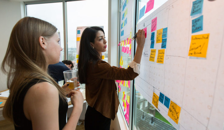 Developer planning digital design