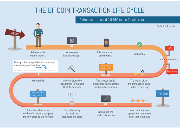 Summary of a Bitcoin Transaction Infographic