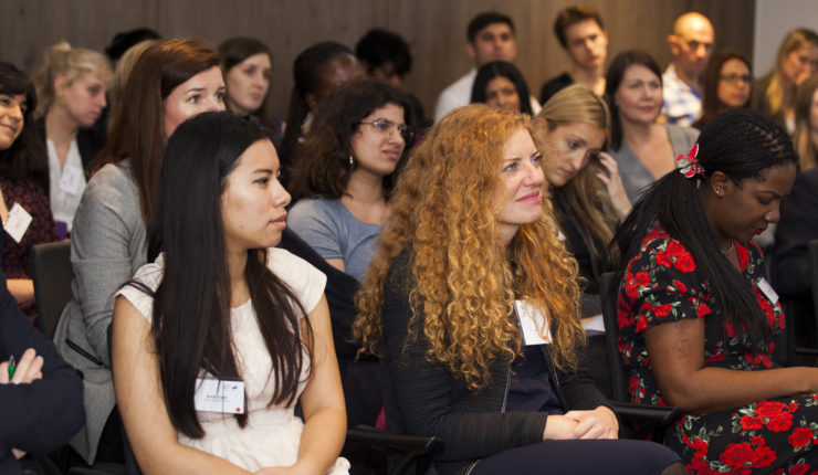 Women in an audience at a Women STEM workshop