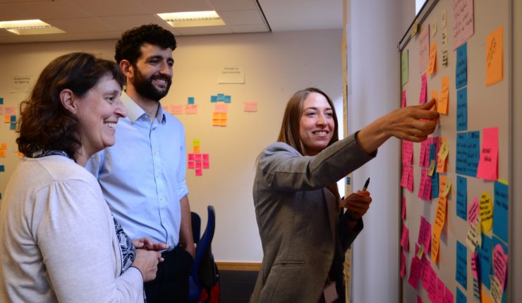 Digital Capability strategy meeting with post-it notes on a whiteboard