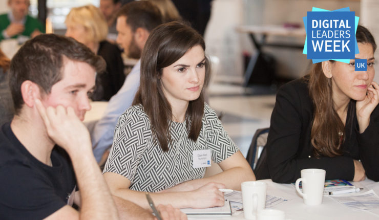 Attendees in discussion