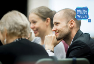 Attendee engaged in discussion