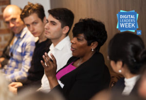 Row of people at a workshop discussing diversity