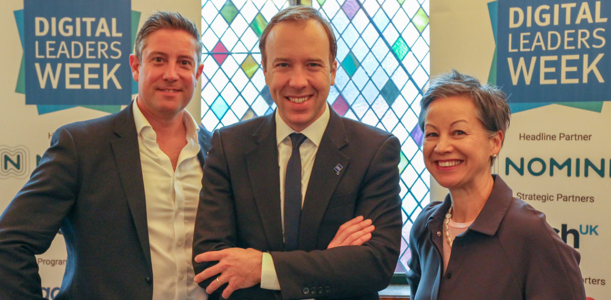 Russell Haworth, Matt Hancock and Jacqueline de Rojas at the Digital Leaders Week Launch