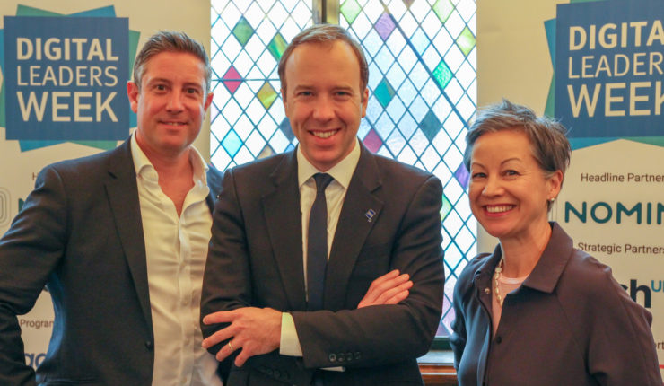 Russell Haworth, Matt Hancock and Jacqueline de Rojas at the Digital Leaders Week Launch