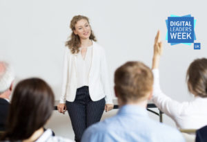 Woman giving talk