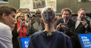 Sophia the robot at the AI for Good Global Summit 2017