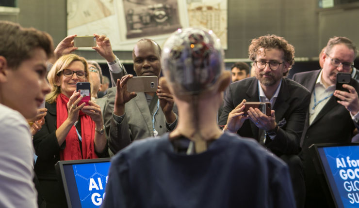 Sophia the robot at the AI for Good Global Summit 2017