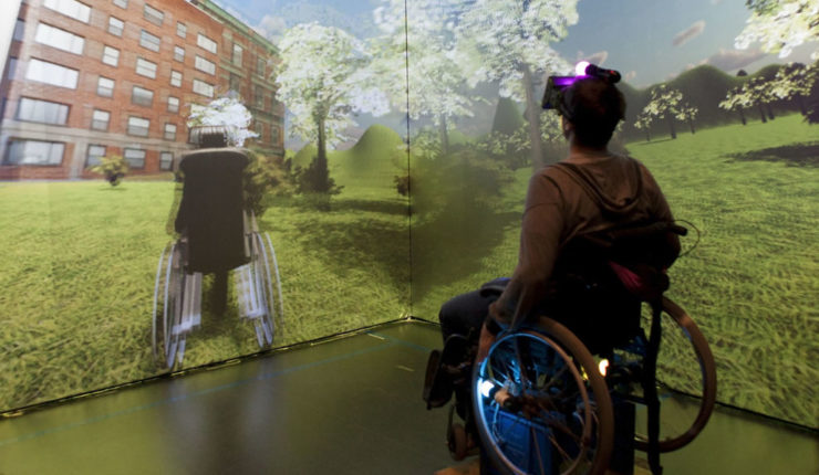 Wheelchair user with disability using Virtual Reality