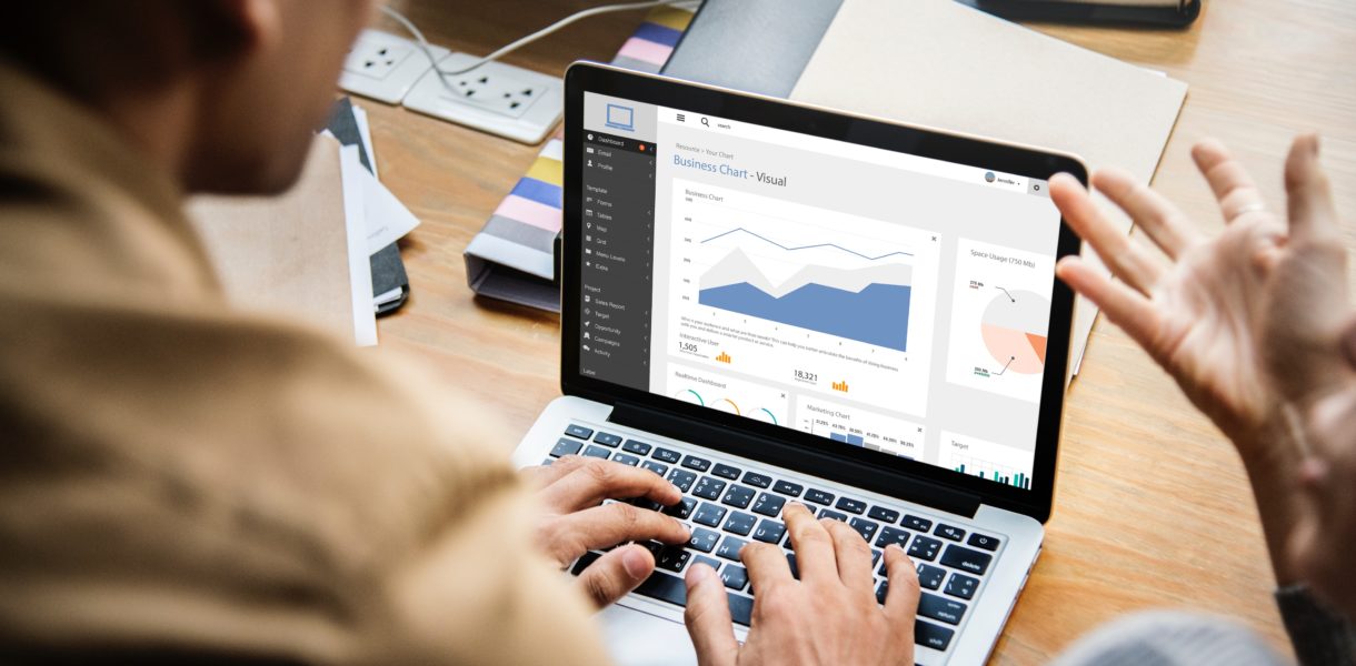business data on a computer screen