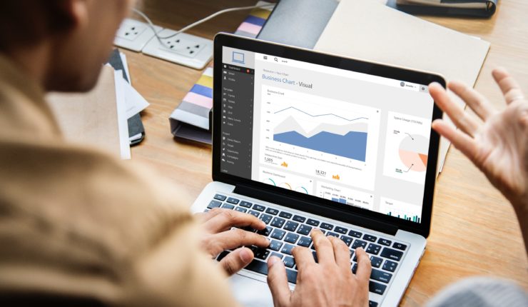 business data on a computer screen