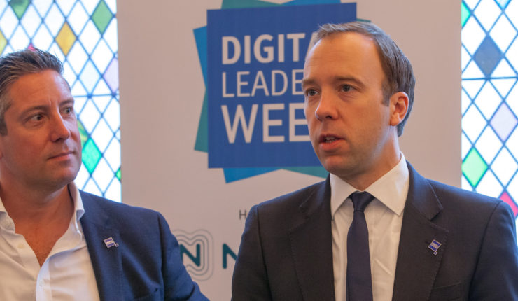 Matt Hancock and Russell Haworth at the Digital Leaders Week launch 2018