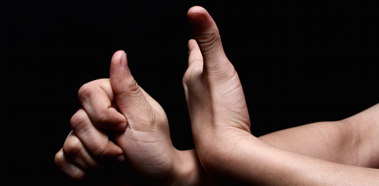 two hand signing
