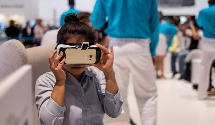 Girl using VR
