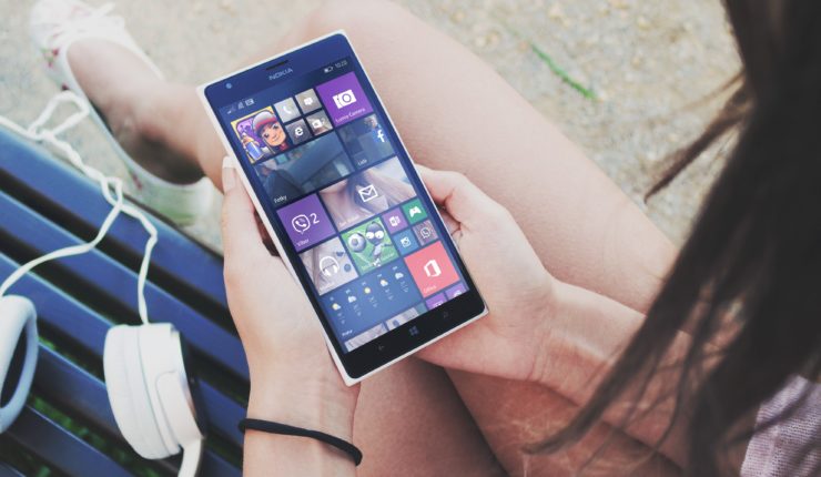 woman using phone