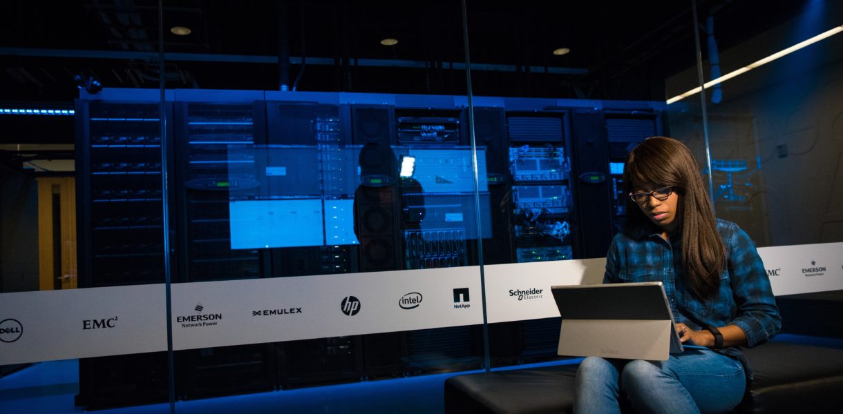 woman working on computer