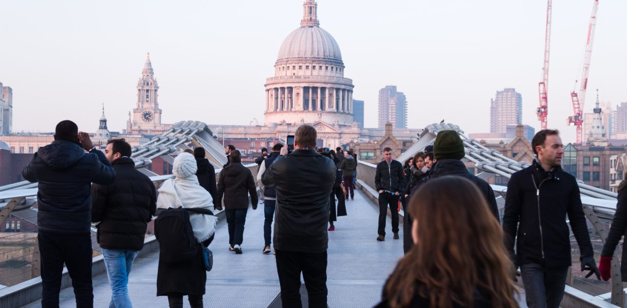 People in front of St Paul's Cathedral