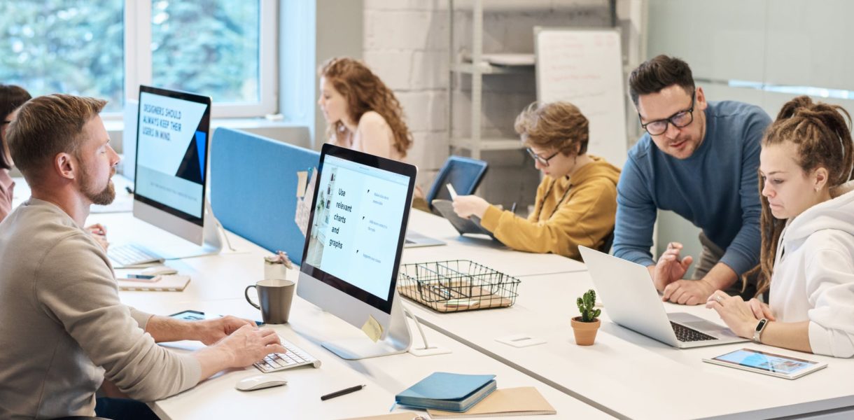 people working in office