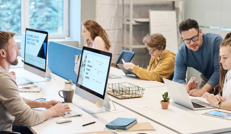 people working in office