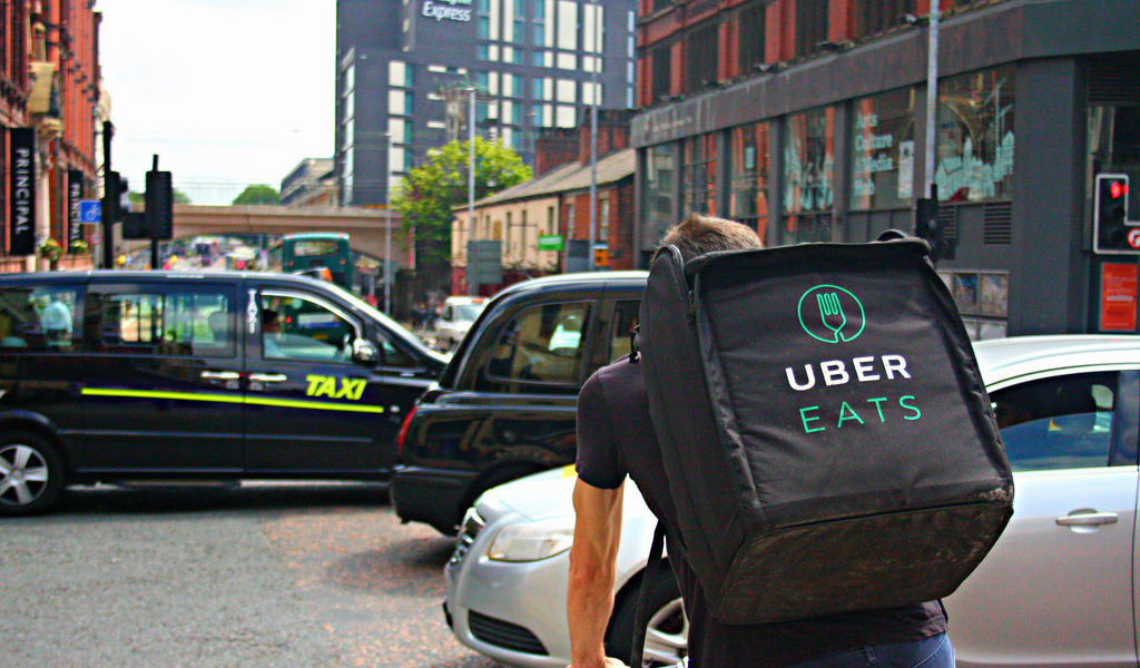 cyclist delivering uber eats