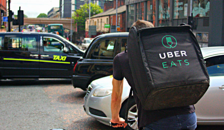 cyclist delivering uber eats