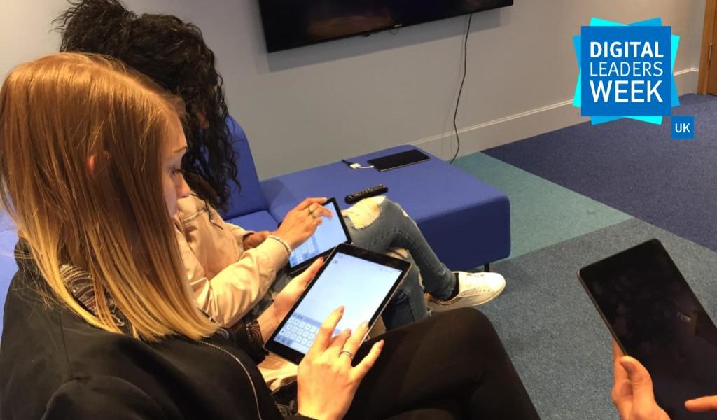 woman on ipad