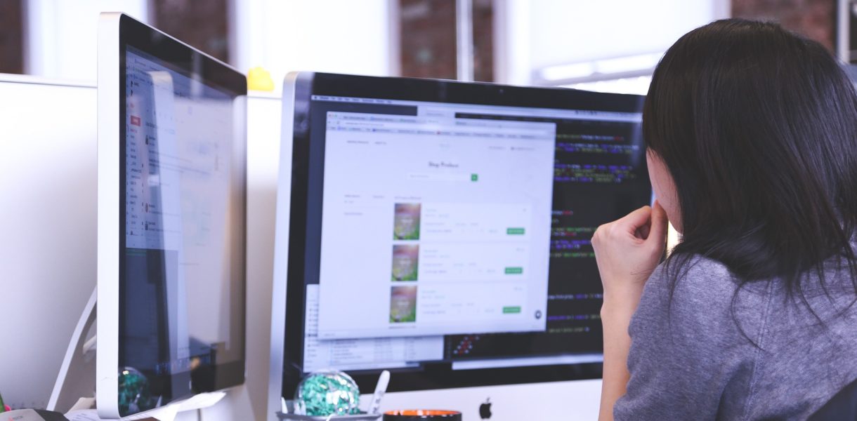 Woman working on computer