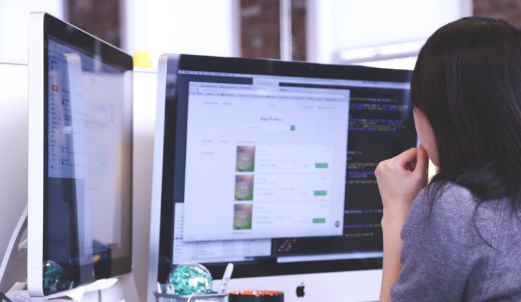 Woman working on computer