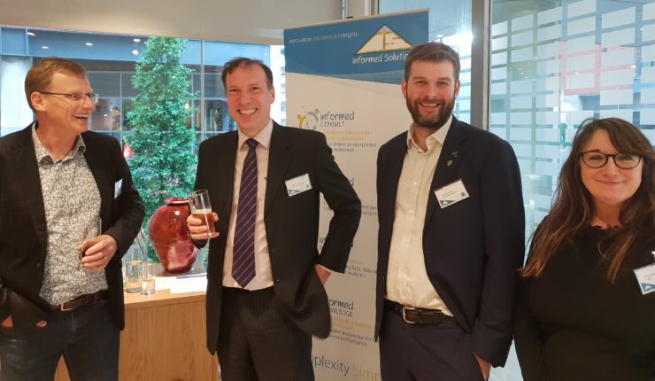 The individuals shown in the one image are: (l-r) Steve Jones (Biophorum), Philip Harman (DAC Beachcroft), David Lawton (Informed Solutions), Tracy Drabble (CQC)
