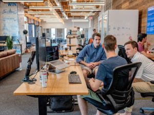 men around laptop
