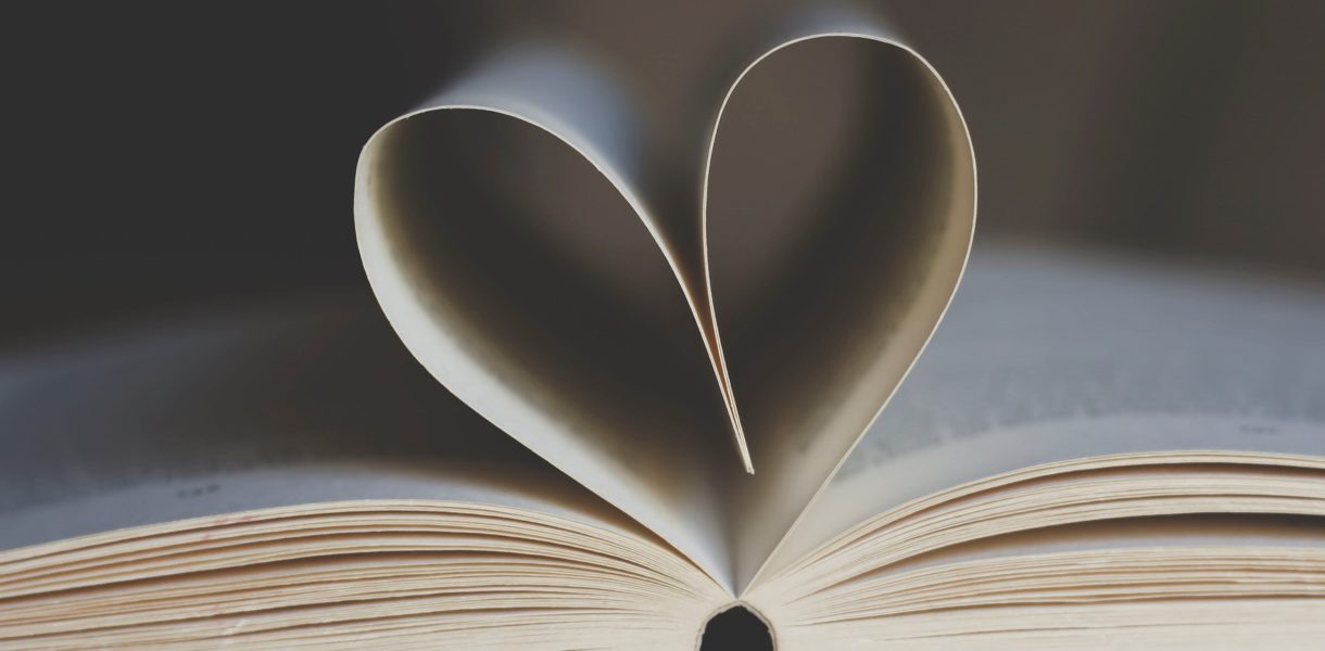 pages from book shapes as a heart