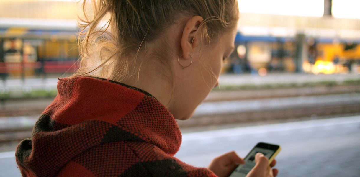 woman on smartphone