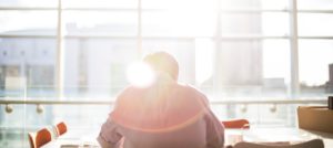 man sitting in office