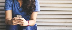 woman using phone