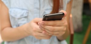 woman using phone