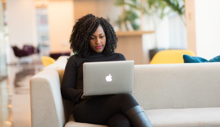 woman working on computer