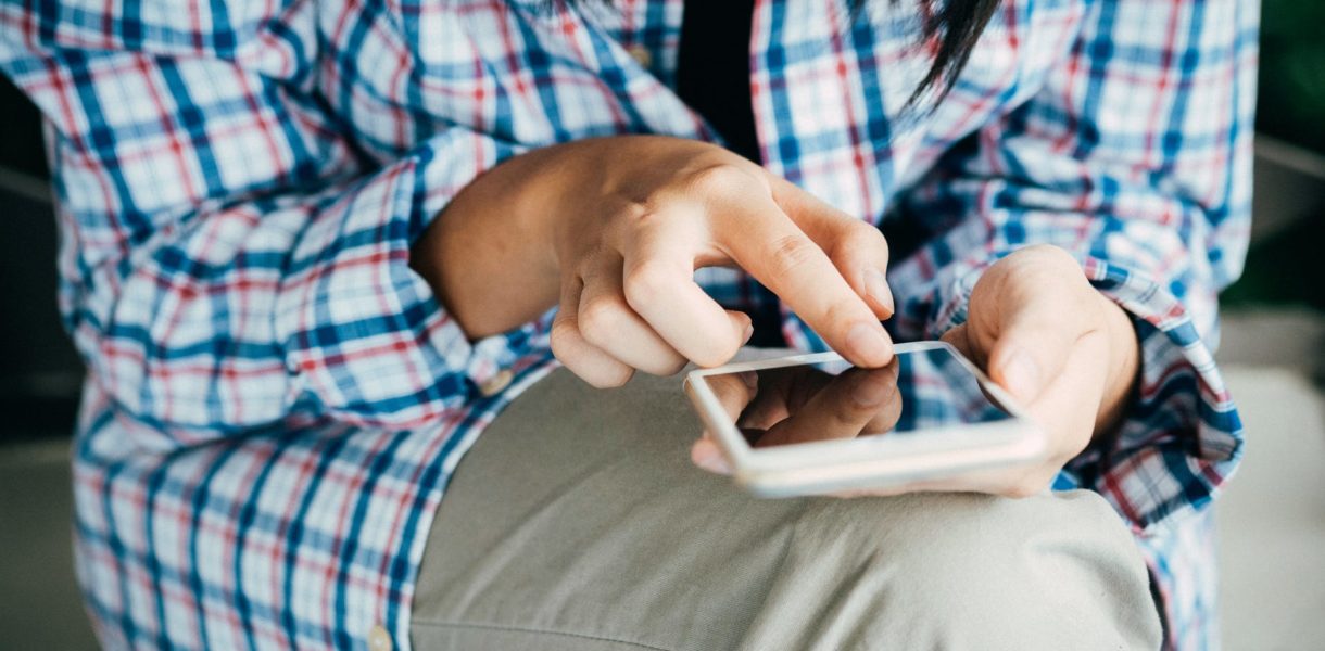 woman using phone