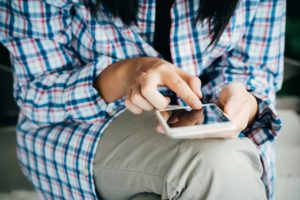 woman using phone