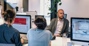 people working in office