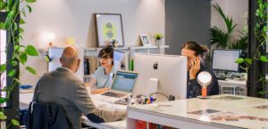 people working in office