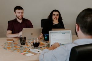 men in meeting