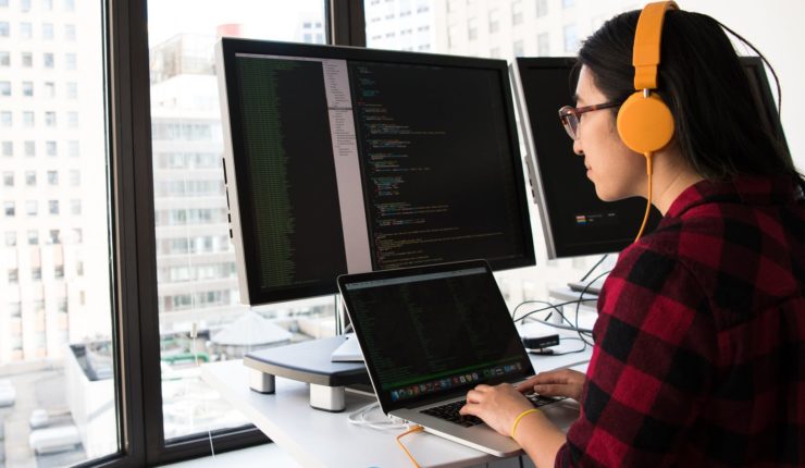 woman coding