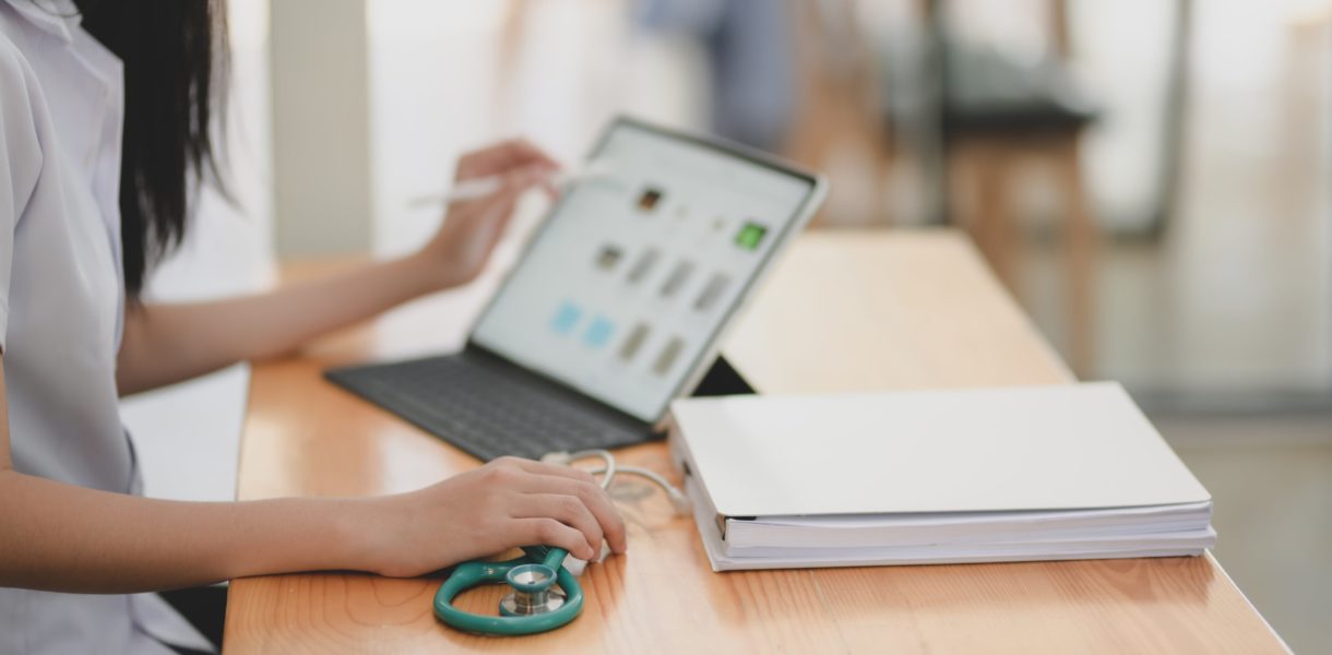 doctor using computer