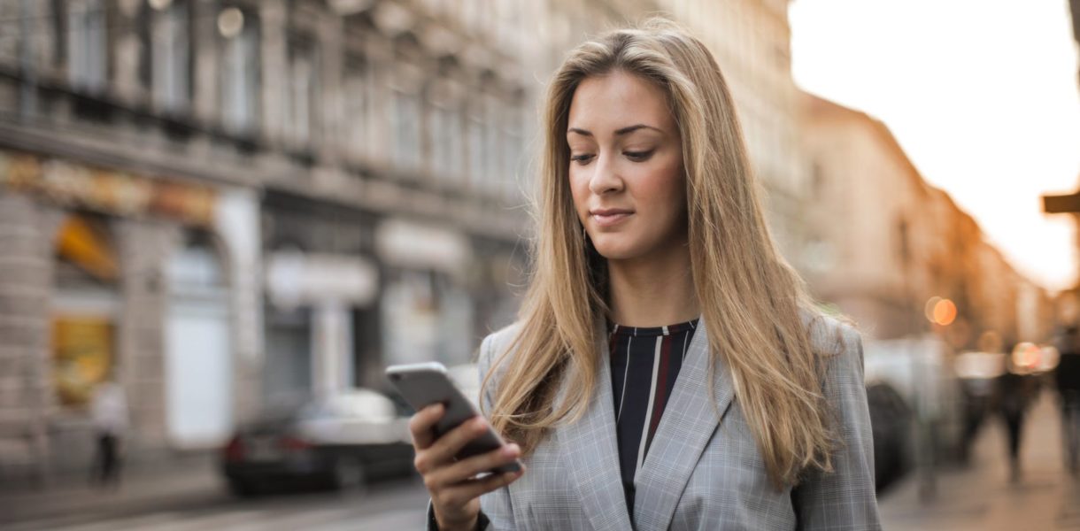 woman using cell phone