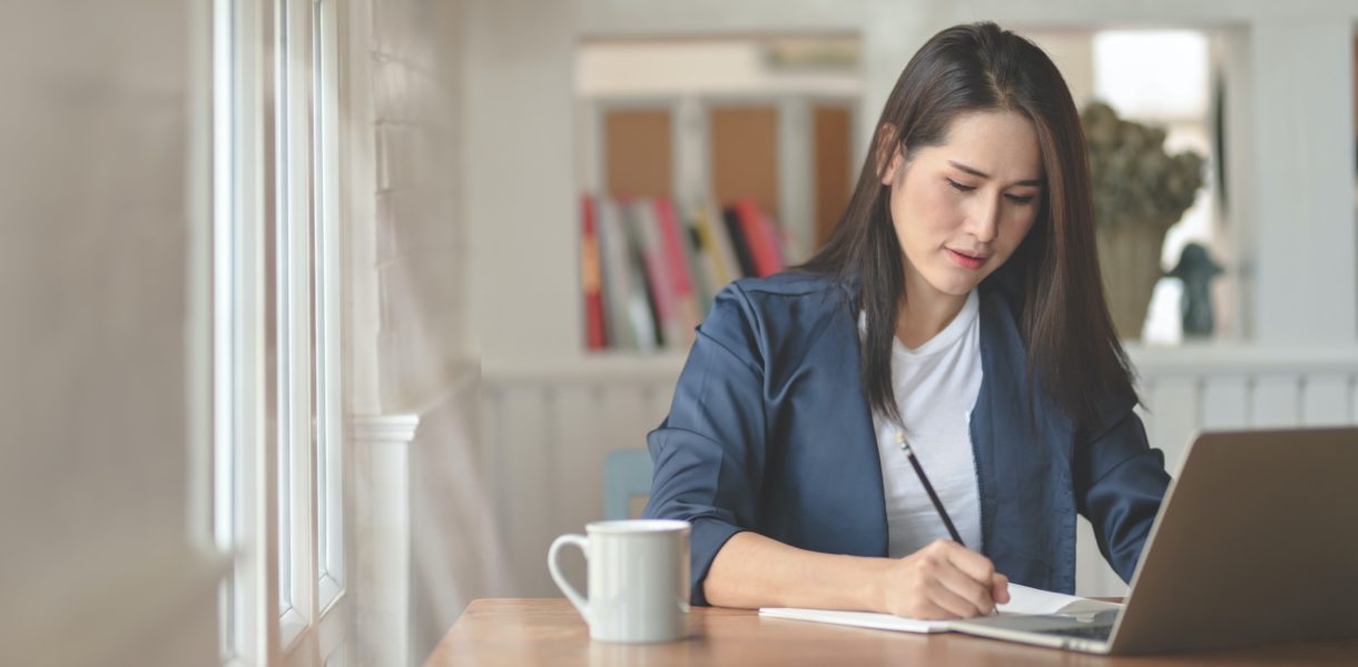 woman working from home