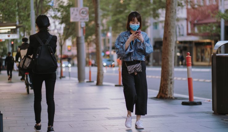 woman wearing mask