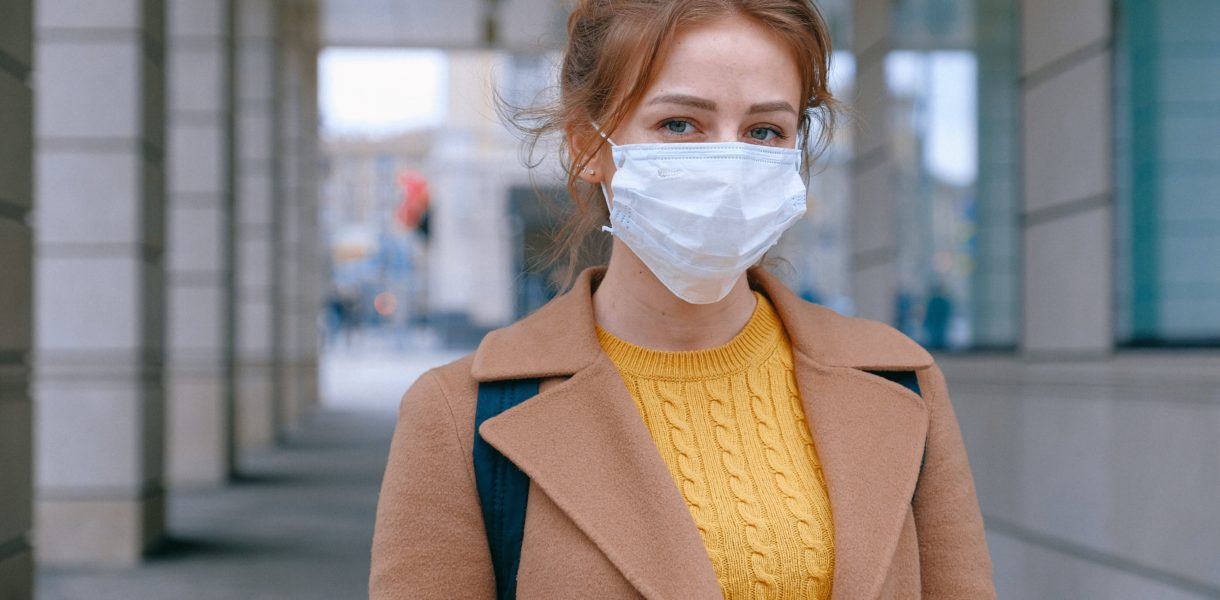 woman wearing mask