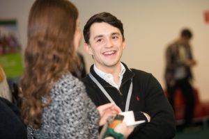 man networking