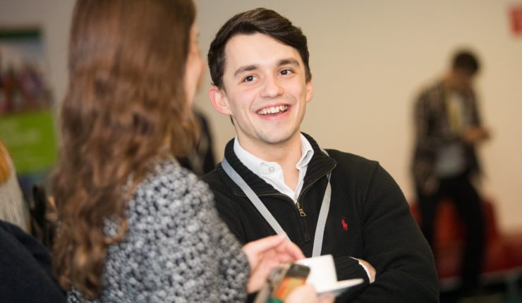 man networking
