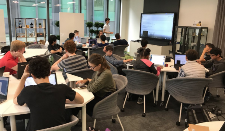 25 students working